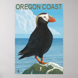 Poster Macareux tufté de côte de l'Orégon