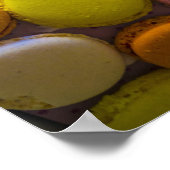 Poster Macarons colorés Dessert Cuit Savoureux (Coin)