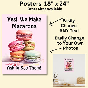 Poster Macarons entièrement modifiables pour le magasin d