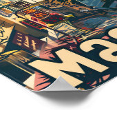 Poster Macau Chine Vintage Retro Illustration Voyage (Coin)