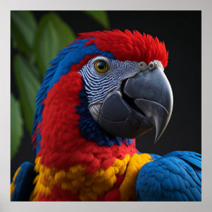 Poster Macaw oiseau 3D haute couleur