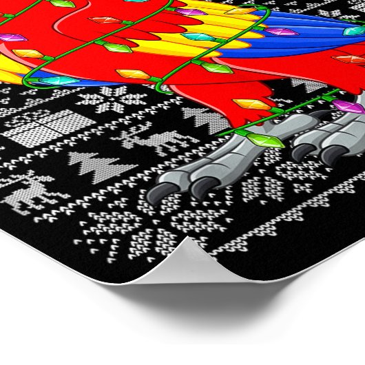 Poster Macaw Parrot Christmas Lights Ugly Sweater Funny B (Coin)