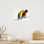 Poster Macaws en amour (Cuisine)