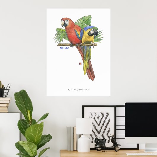 Poster Macaws tropicaux (Bureau à domicile)