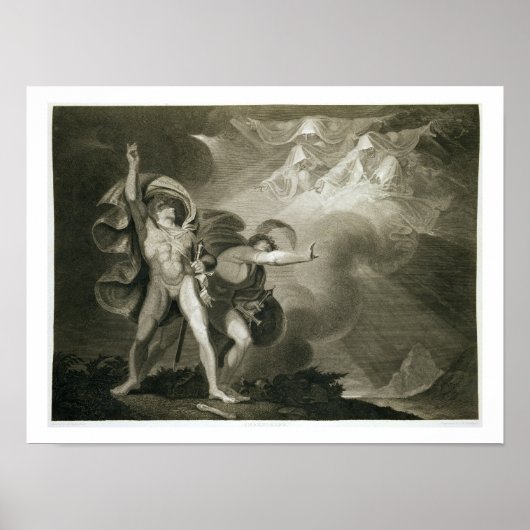 Poster Macbeth, Banquo et les trois sorcières sur la sant (Devant)