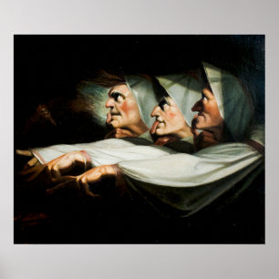 Poster 'Macbeth', les soeurs bizarres de Henry Fuseli