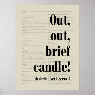 Poster Macbeth William Shakespeare Sortie Brief Bougie