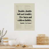 Poster Macbeth William Shakespeare Toil et Citation de pr (Cuisine)