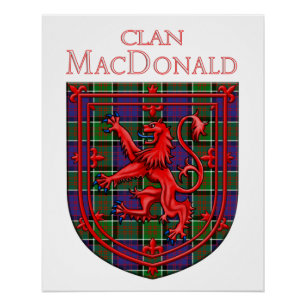 Poster MacDonald de Ranald Tartan Scottish Plaid Lion Ram