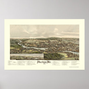 Poster Machias, JE carte panoramique - 1896