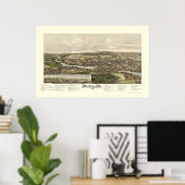 Poster Machias, ME Carte panoramique - 1896 (Bureau à domicile)