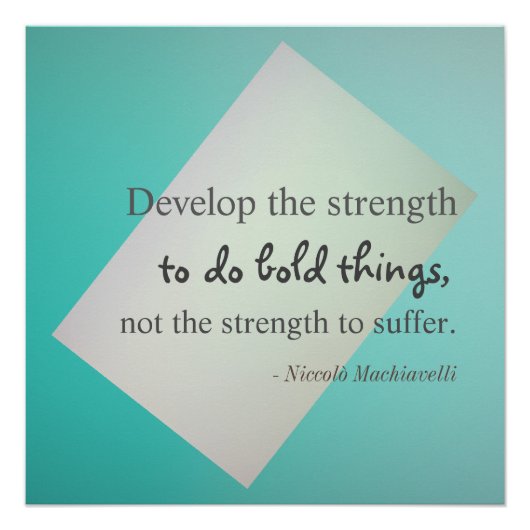 Poster Machiavelli Quote Perfect Poster (Voorkant)