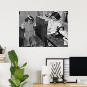 Poster Machine à coudre antique : années 1940 (Bureau à domicile)