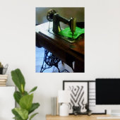 Poster Machine À Coudre Avec Tissu Vert (Bureau à domicile)