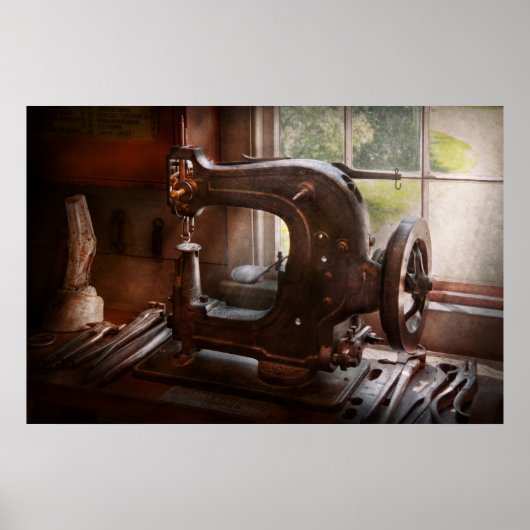 Poster Machine à coudre - Cuir - Égout de selle (Devant)