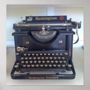 Poster machine à écrire antique