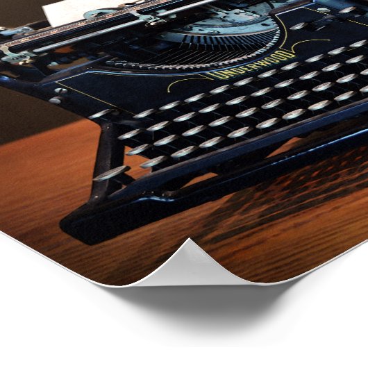 Poster Machine à écrire et Whiskey (Coin)