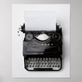 Poster Machine à écrire, photo en noir et blanc, (Devant)