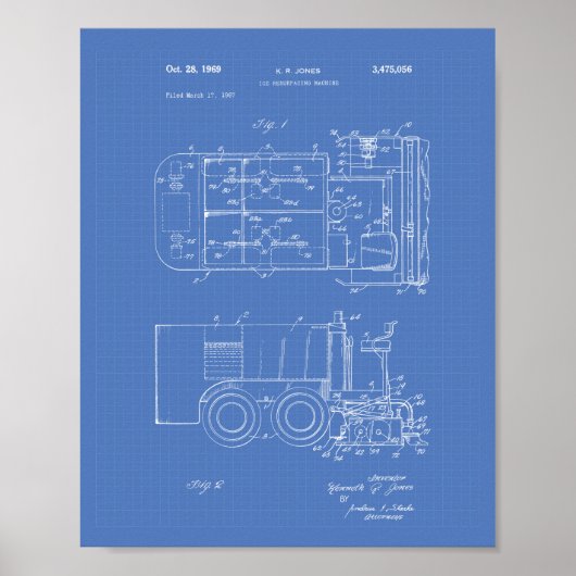 Poster Machine à glace 1969 Brevet d'art - Plan directeur (Devant)