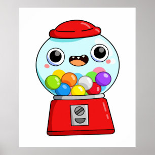 Poster Machine à gumball Cute Kawaii