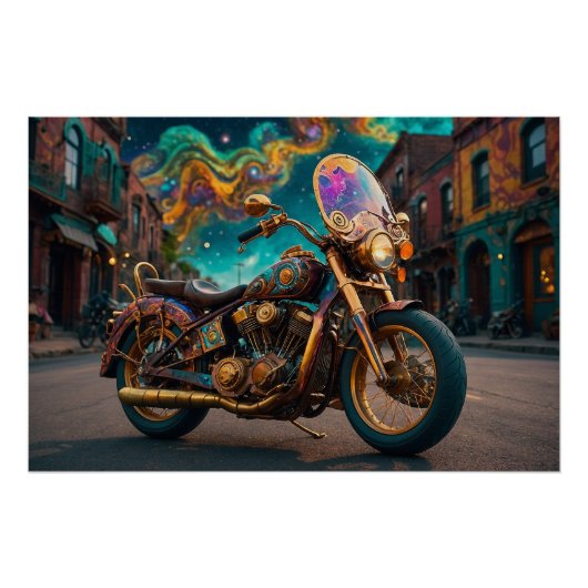 Poster Machine à moto Steampunk Plasma (Devant)