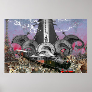 Poster Machine à temps Steampunk