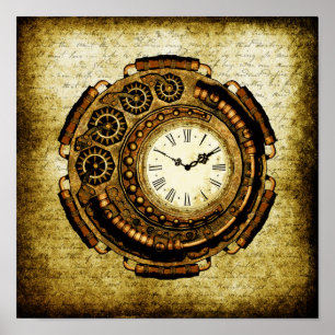 Poster Machine à temps Steampunk