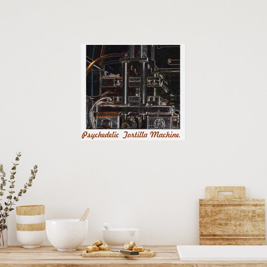 Poster Machine à tortilla psychédélique (Cuisine)