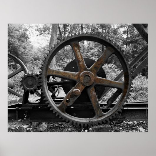 POSTER MACHINE ABANDONNÉE DANS LA FORÊT (Devant)