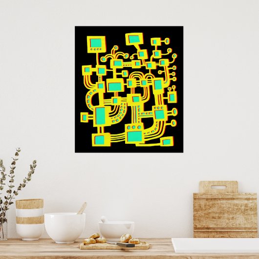 Poster Machine Alien - Couleur (Cuisine)