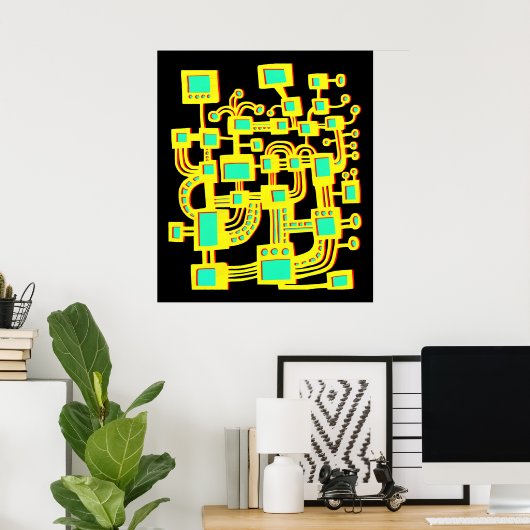 Poster Machine Alien - Couleur (Bureau à domicile)