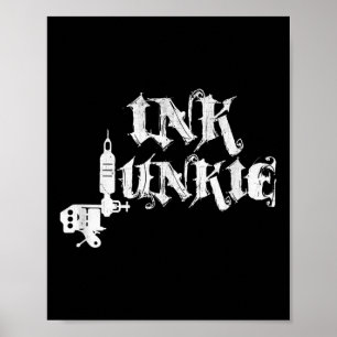 Poster Machine artisanale de tatouage Junkie d'encre