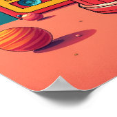 Poster Machine de gumball spatial rétro : Pop Art (Coin)