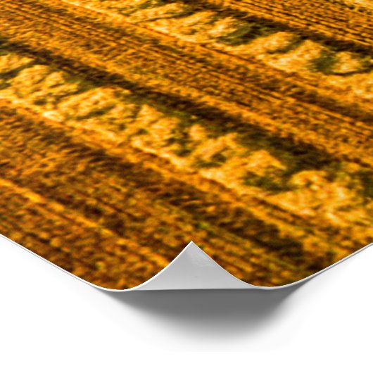 Poster Machine de moissonneuse travaillant sur le terrain (Coin)