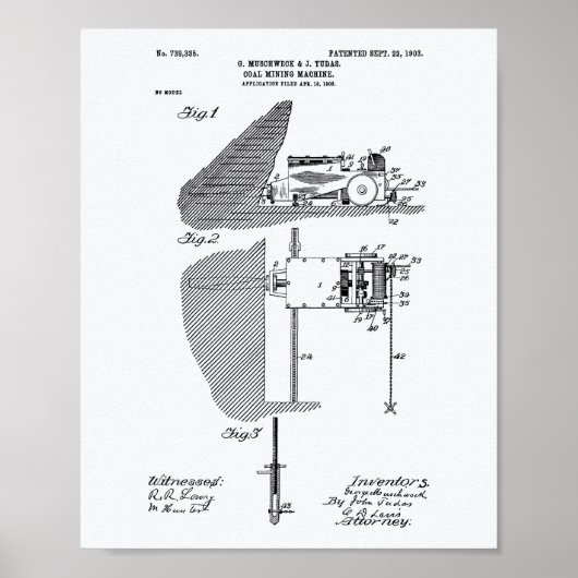 Poster Machine d'extraction de charbon 1903 Livre blanc s (Devant)