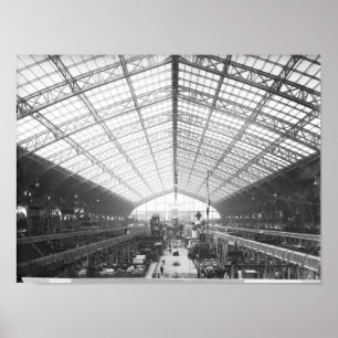 Poster Machines Hall, exposition universelle