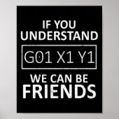 Poster Machiniste CNC Si Vous Comprenez G01 X1 Y1 Nous Po (Devant)