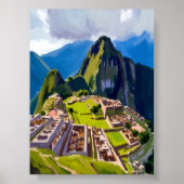 Poster Machu Picchu Pérou peinture (Devant)