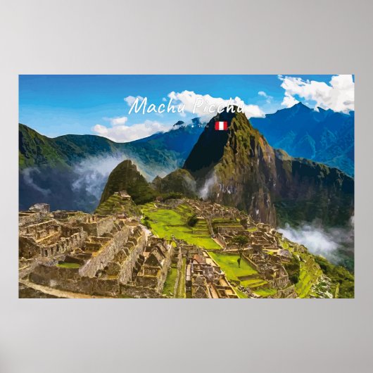 Poster Machu Picchu, Pérou - Ruines de la citadelle inca (Devant)