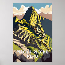 Machu picchu peru vintage voyage pic alpaca latin
