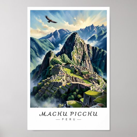 Poster Machu Picchu Peru Wall Art, Inca City (Devant)