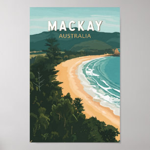 Poster Mackay Australia Travel Art Vintage