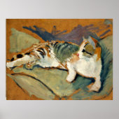 Poster Macke - Chat sur le Coussin vert (Devant)