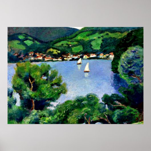 Poster Macke - Vue du Tegernsee (Devant)