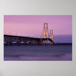 Poster Mackinac Bridge Sunset
