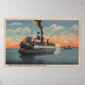 Poster Mackinac, MI - Vue de Sainte Marie Steamer (Devant)