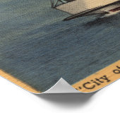 Poster Mackinaw City, MI - Vue de la ville de Petoskey (Coin)