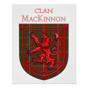 Poster MacKinnon Tartan Scottish Plaid Lion Rampant