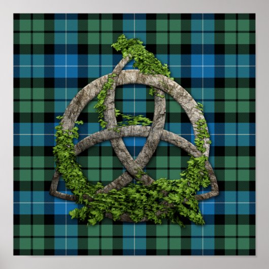 Poster MacKirdy Tartan Et Celtic Trinity Knot (Devant)