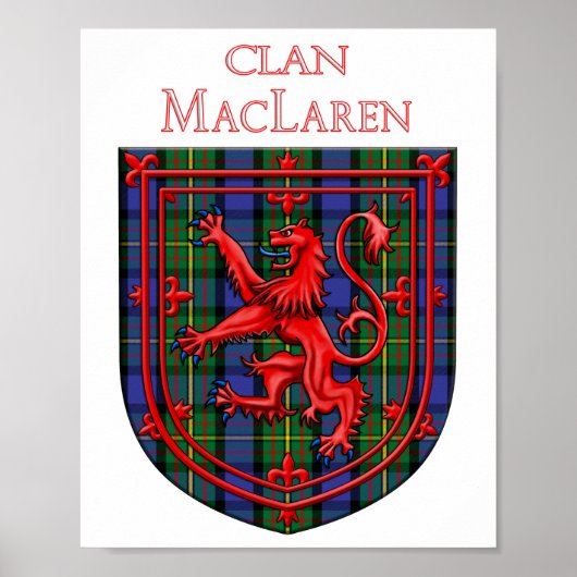 Poster MacLaren Tartan Scottish Plaid Lion Rampant (Devant)